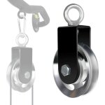Poulie de levage, poulie de c�ble 88mm avec support de montage en u roue de levage de rouleau chargeant ...
