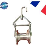 Poulie ptt chape ouvrante réa alu passage 50 mm Poulie ptt chape ouvrante réa alu passage 50 mm
