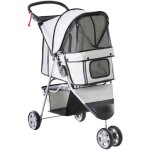 Poussette buggy pliable animaux chariot pliant chien chat porte - gobelet panier de rangement inclus ...
