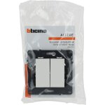 Poussoir 6a + interrupteur ou va - et - vient altge 10a - finition neige - bticino