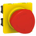 Poussoir coup de poing arr�t d'urgence mosaic 2 modules no + nf 3a d�verrouillable par 1 / 4 de tour ...