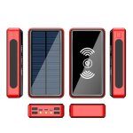 Power bank solaire 50000mah �tanche - chargeur sans fil portable avec 4 ports usb et led pour randonn�e ...