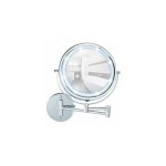 Wenko - miroir grossissant mural lumi grossissant x5, lumires led, fixation sans perage, fonctionne ...