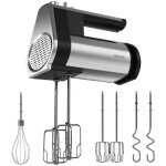 Cecotec - powertwist 500 blender tout acier de fouet 500. 500 w, 5 vitesses plus fonction turbo, 3 accessoires ...
