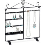 Présentoir à bijoux, rangement pour colliers, boucles d'oreilles et bagues, hxlxp 34 x 31, 5 x 9 cm, ... Présentoir à bijoux, rangement pour colliers, boucles d'oreilles et bagues, hxlxp 34 x 31, 5 x 9 cm, ...