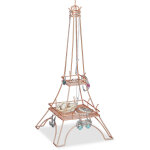 Présentoir à bijoux tour eiffel, colliers, bagues et bracelets, métal, hxlxp 47 x 21 x 21 cm, rose doré ... Présentoir à bijoux tour eiffel, colliers, bagues et bracelets, métal, hxlxp 47 x 21 x 21 cm, rose doré ...