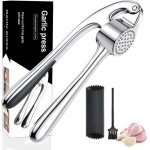 Presse - ail inox de cuisine professionnelle, ecrase ail, broyeur d'ail, hachoir � ail convivial, facile ...