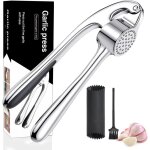 Presse - ail inox de cuisine professionnelle, ecrase ail, broyeur d'ail, hachoir  ail convivial, facile ...