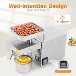 Presse � huile, en acier inoxydable, 610 w, moulin � huile �lectrique avec contr�le de la temp�rature, ...