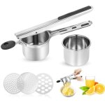 [jamais utilis]presse puree, presse pure manuel  pommes de terre avec 3 disques interchangeab professionnel ...