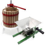 Kit presse et broyeur à fruits ? capacité 7 l / 6 l ? avec entonnoir en acier, panier en hêtre et torchon ... Kit presse et broyeur à fruits ? capacité 7 l / 6 l ? avec entonnoir en acier, panier en hêtre et torchon ...