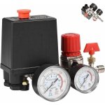 Pressostat pour compresseur d'air monophas 90 - 120psi avec 4 ports et manomtre pour une rduction rapide ...