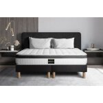 Prestige literie - ensemble matelas sommier sup�rieur 200 x 200 cm - couleur : noir