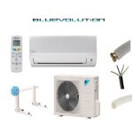 Daikin - pret a poser climatisation 2500w reversible ftxb rxb25c + kit de pose 12 metres + support mural ...