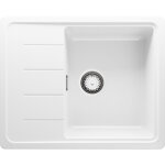 Primagran - evier cuisine en granit 62x50cm, lavabo 1 bac + kit de vidage + planche � d�couper, �vier ...