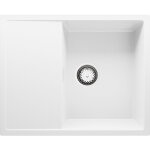 Primagran - evier cuisine en granit 62x50cm, lavabo 1 bac + kit de vidage, vier  encastrer au meuble ...