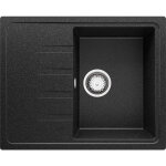 Primagran - evier cuisine en granit 62x50cm, lavabo 1 bac + kit de vidage, vier  encastrer au meuble ...