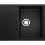 Primagran - evier cuisine en granit 62x50cm, lavabo 1 bac + kit de vidage, vier  encastrer au meuble ...