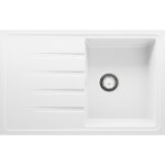 Primagran - evier cuisine en granit 78x50cm, lavabo 1 bac + kit de vidage, �vier � encastrer au meuble ...