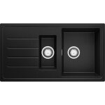 Evier cuisine en granit 90x50cm, lavabo 1, 5 bacs + kit de vidage, vier  encastrer au meuble 60cm - ...