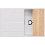 Primagran - evier cuisine en granit 78x50cm, lavabo 1 bac + kit de vidage + planche � d�couper, �vier ...