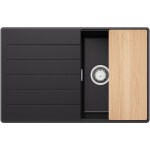 Primagran - evier cuisine en granit 78x50cm, lavabo 1 bac + kit de vidage + planche à découper, Évier ... Primagran - evier cuisine en granit 78x50cm, lavabo 1 bac + kit de vidage + planche à découper, Évier ...