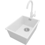 Primagran - evier sous plan 36x47cm, evier en granit 1 bac + robinet 32x20cm + kit de vidage, vier au ...