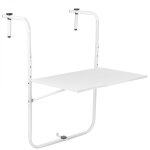 Primematik - table pliante rectangulaire en métal pour balcon coloris blanc 60x40 cm Primematik - table pliante rectangulaire en métal pour balcon coloris blanc 60x40 cm