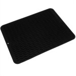 Primematik - tapis de schage vaisselle en silicone 405x307 mm noir