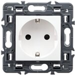 Prise 2p + t avec obturateur 10 / 16a 230v ac legrand valena next 741220 blanc