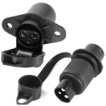 Prise 3 broches agricole male et prise 3 broches agricole femelle, 12v prise 3 plots pour v�hicules agricole ...