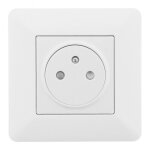 Prise encastrable deux p�les + terre fonction on / off mod�le artezo blanc.