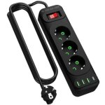 Prise d'angle avec usb et type - c, multiprise 3 / 4 / 6 / 8 prises avec interrupteur et c�ble de 2 m ...