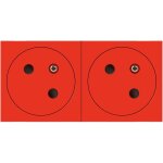 Prise de courant - 2 x 2p + t - rouge - surface legrand 077172l