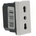 Prise de courant 2p + t 10a ou 16a standard italien mosaic 1 module blanc legrand 077511