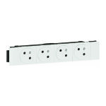 Legrand - prise pour goulotte - mosaic soluclip blanc - type surface - 4 x 2p + t