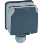 Prise de courant 3p + t - eclips de protection ip66 complet 20a 400v saillie - plexo - gris - legrand ...