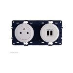 Legrand - prise de courant et chargeur double usb type - a cliane finition: blanc