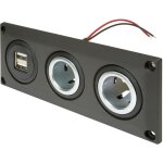Prise de courant int�gr�e avec prise double usb - a + 2 prises de courant charge de courant max=20 a ...