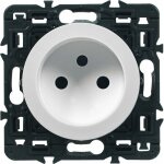 Prise de courant sans terre c�liane - blanc avec support - legrand