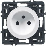 Prise de courant sans terre cliane - blanc avec support - legrand