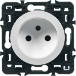 Prise de courant sans terre c�liane - blanc avec support - legrand