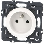 Prise de courant avec terre c�liane - blanc avec support - legrand