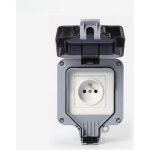 Prise �lectrique ext�rieure ip66 �tanche, prise murale en saillie avec couvercle de protection, prise ...