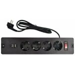 Prise encastrable de table avec ports 2usb et 2type - c multiprise int�gr�e 4 prises avec c�ble d'alimentation ...