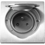 Prise �tanche 2p + t encastrable ip55 nf acier inoxydable or - ae - 1397 orno