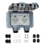 Prise tanche double prise electrique extrieure ip66 tanche prise murale 16a ip66 avec interrupteur ...