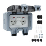Einfeben - prise tanche double prise electrique extrieure ip66 tanche prise murale 16a avec interrupteur ...