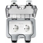 Prises �tanches ext�rieures, double prise ext�rieure �lectrique ip66, prises murales �tanches � 2 groupes ...
