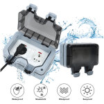 Prise tanche extrieure ip66 avec interrupteur, prise extrieure murale double pour cuisine, piscine ...